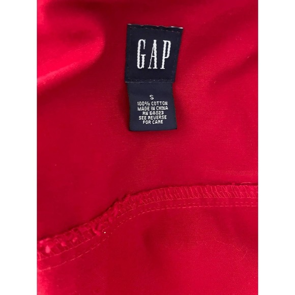Gap Womens Button-Up Denim Jean Jacket Long Sleeve Chest Pockets Size S Red - Picture 6 of 7